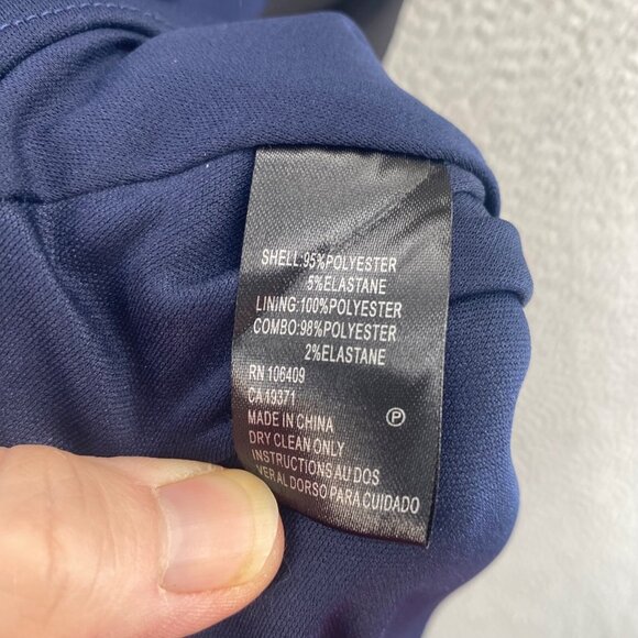 Tahari Dress Womens 6 Navy Colorblock Fit & Flare Scuba Stretch Short Sleeves - Picture 6 of 11